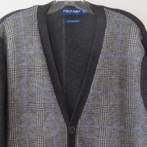 Polo Golf Merino Cardigan, Glen Check Pattern - Picture 4 of 12